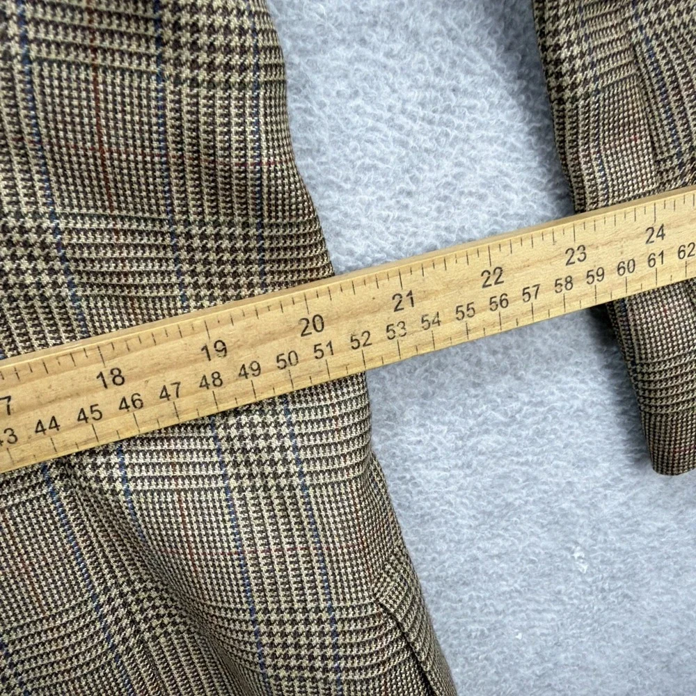 Tommy Hilfiger Blazer Mens 40‎ Brown Glen Plaid Silk Wool Sport Coat Suit Jacket